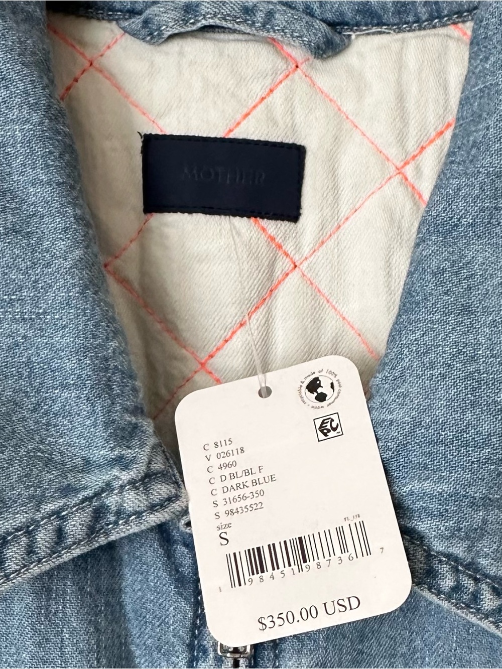 MOTHER | Embroidered Butterfly Denim Jacket (s) NWT - Picture 13 of 16